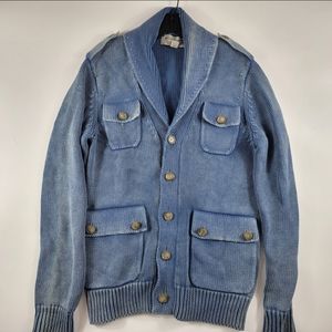 Michael Kors Chunky Knit Cardigan, Blue, M